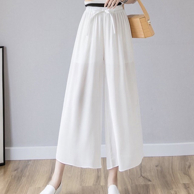 D0506 パンツ大きいサイズ パンツスタイル ワイドパンツ レディース シフォンパンツ ハイウエスト ウエストゴム 9分丈 カジュアル Ol 通勤 ２０１９ ２０代 ３０代 ４０代 人気 韓国 コーデ 春 夏 30代 40代の大人の女性向けファッション総合店 Life Is