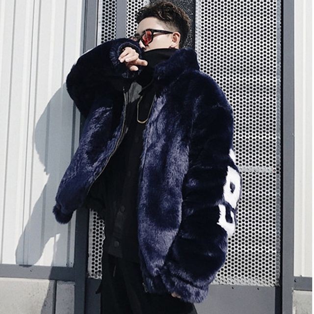 予約販売 ボアブルゾン バックロゴ ショート丈 メンズ ふわふわ もこもこ オーバーサイズ 防寒 お洒落 秋冬 暖かい 大きいサイズ S M L Xl Favoriteselect