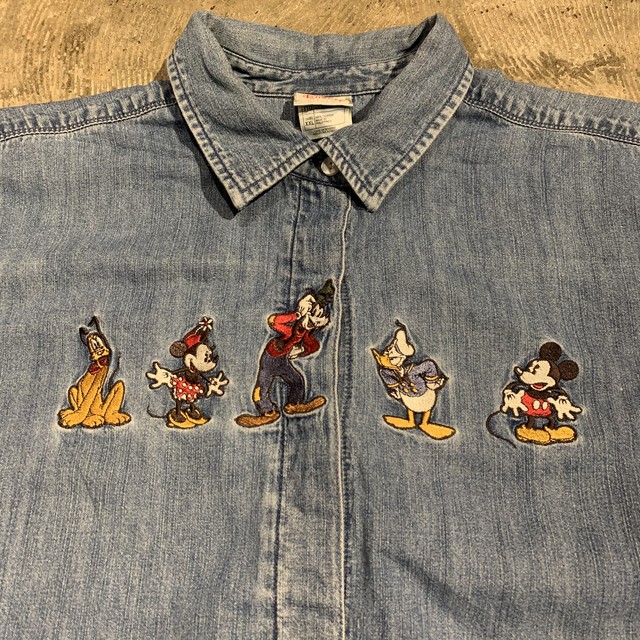 Disney Denim Shirt ディズニーデニムシャツ Xxl Desertsnow
