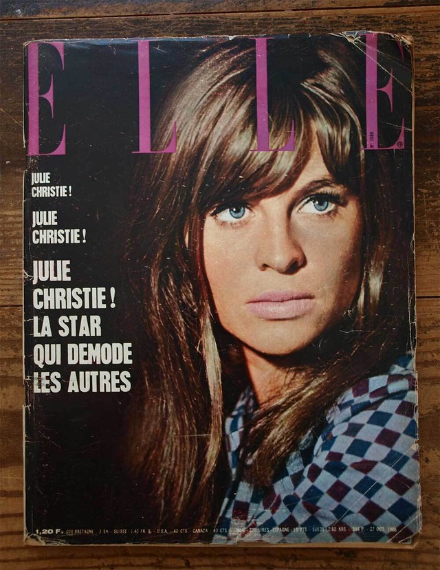 フランス 雑誌 Elleエル 1966年 ジュリー クリスティー アラン ドロン洋書 ファッション ミッドセンチュリー ヴィンテージ G644 Glicinia 古道具店 アンティーク ヴィンテージ