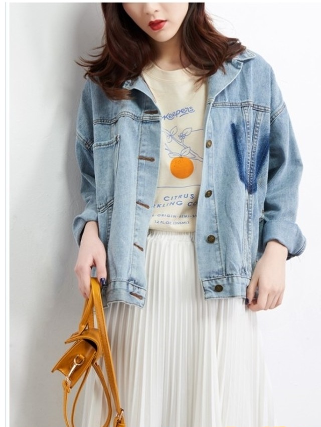 春ジャケットレディース レディース デニム ジャケット レディース コーデ 春服 長袖 Gジャン 羽織 デニムジャケット アウター ゆったり Basecamp49