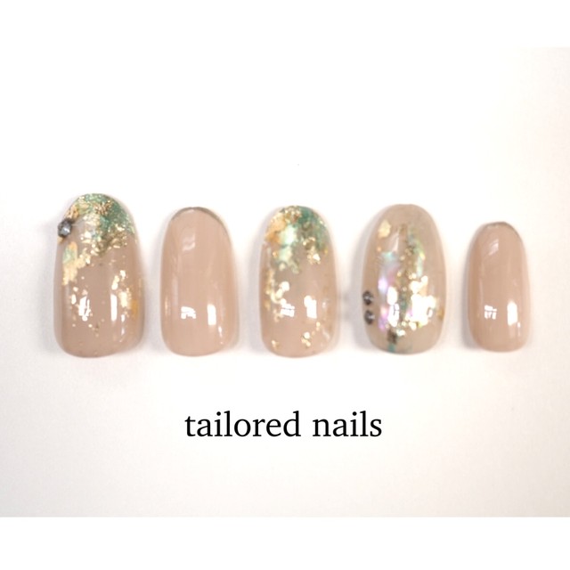 ネイルチップ No 013 オーダーメイド ニュアンスネイル シェル ベージュ Tailored Nails