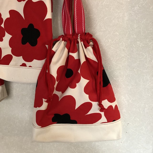 幼稚園入園セット レッスンバッグ 上履き入れ 体操着袋 マリメッコ 北欧 バンドメイド 月と長靴を履いたリス