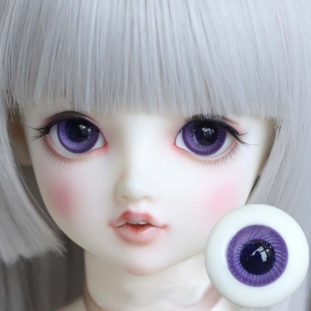 Bjdドール用グラスアイ Eye 紋あり 人気パープル Purple 14 16ｍｍサイズ人形用 Mini 球体関節人形用 Btgarden