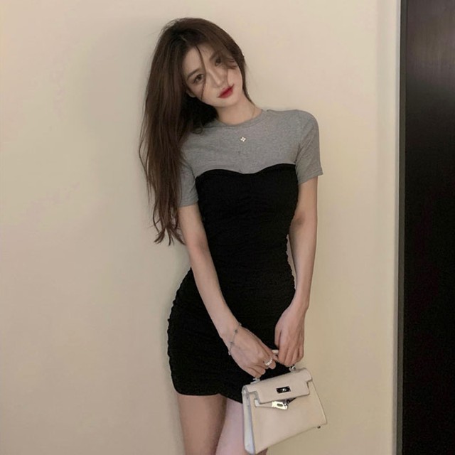 送料無料 ステッチtシャツスカートプリーツタイトスカートbengdiナイトクラブセクシースリムバッグヒップドレス女性夏新しい サマー 夏物 Tm Mermaid T Heliom