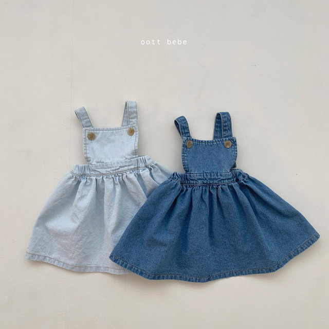 お取り寄せ Pie Skirt 韓国子供服 デニムジャンパースカート ワンピース Oott Bebe こどもふく Select Shop Yourcloset 韓国子供服 海外子供服