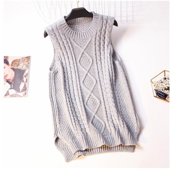 タートルネック 冬新作 冬色 ハイネックケーブル編みノースリーブニットトップス レディース ノースリーブ タートルネック ハイネック ベ Basecamp49