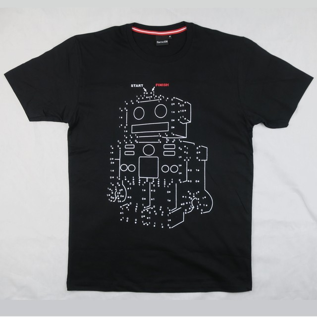 点をつなぐとロボットが出現 2進数ロボット Tシャツ World Design Connect ワールド デザイン コネクト Wdc