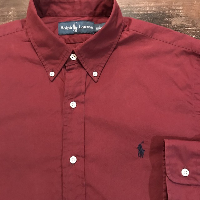 Polo By Ralph Lauren 長袖シャツ ワインレッド ボルドー L ポロラルフローレン 1485 Used Clothing Creep 古着屋 藤沢 湘南 江ノ島 江の島 鎌倉