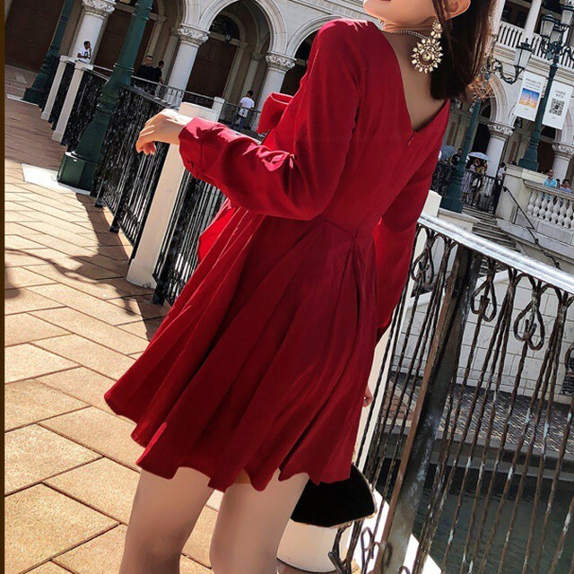 Natu Loha ボレロ風 リボン サーキュラーフレア マイクロミニワンピース パーティードレス 結婚式 リゾート 19 秋冬 Naloc802 ふくふくの木