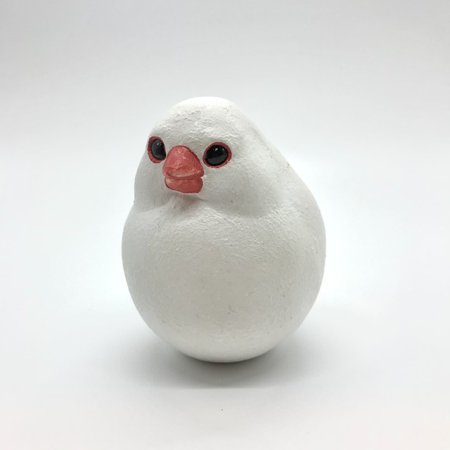 【きゃねこ】 立体作品「メタボ鳥マラカス(小)」文鳥①