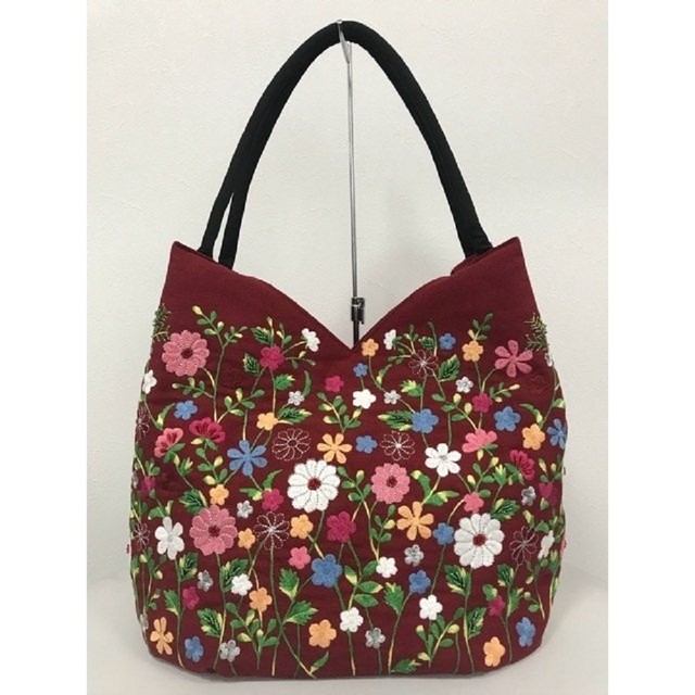 ベトナムバッグ 刺繍 ビーズ トートバッグ 肩掛け 鞄 花柄 ベトナム雑貨 アジアンバッグ ベトナムの風