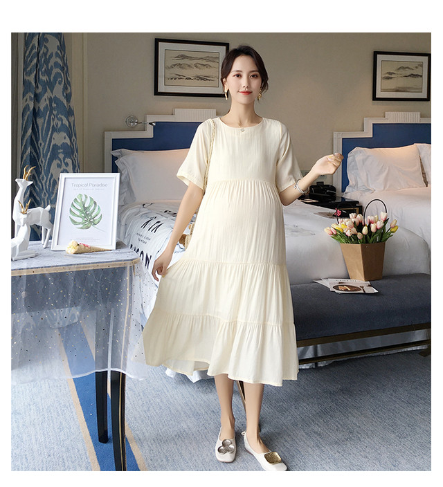 マタニティ ワンピース 切り返しフリルワンピース サンドレス マタニティーワンピース専門店 Ninpuku