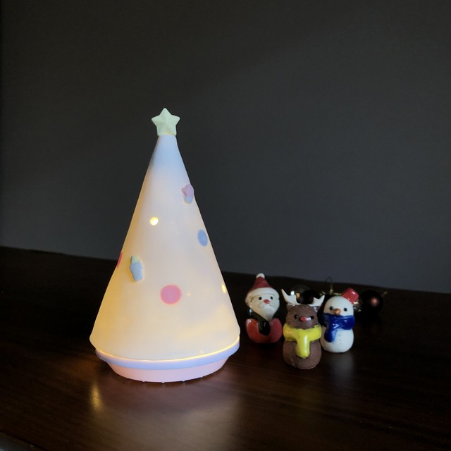 信楽焼 透ける陶器のクリスマスツリー 陶器 伝統工芸 置物 限定 プレゼント ふぉーちゅなる