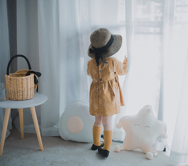 送料無料 キッズ秋冬 北欧風フォレスト柄おめかしワンピース Arbre Colline