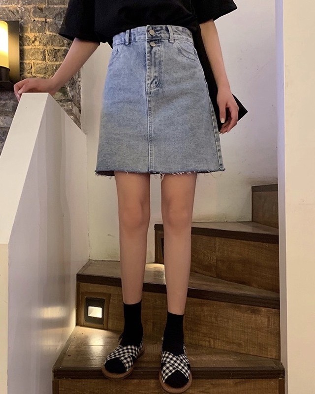 ハイウエストデニムスカート 9s 90city ユニセックスファッション通販サイト