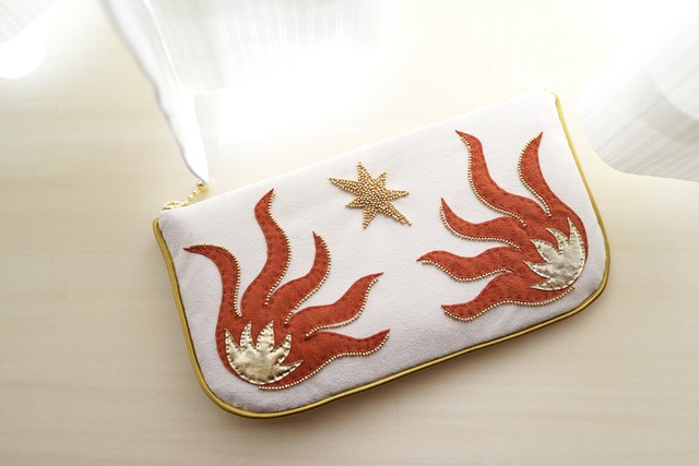 【刺繍ポーチ】Heart flame