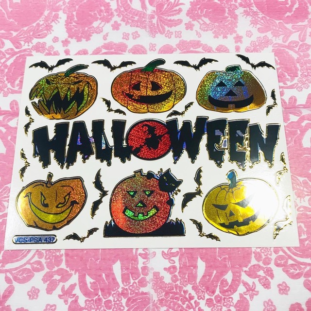 ハロウィン かぼちゃ レトロキラキラシール マスキングテープ専門店 ヨハク社