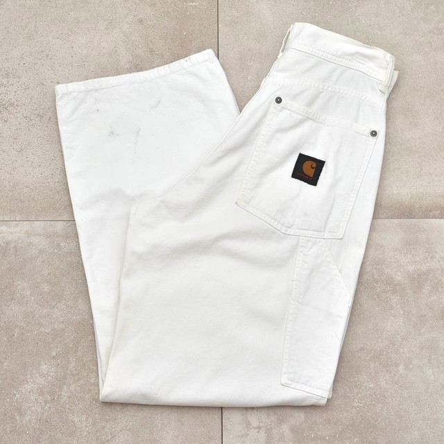 00's carhartt white denim painter pants