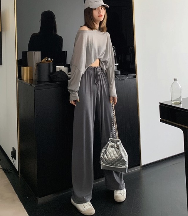 レディース パンツ ワイドレッグパンツ ロング チューブトップ カジュアルパンツ ハイウェスト カジュアル モノクロ 売れ筋 おすすめ 夏 セットアップ シンプル Kirihara