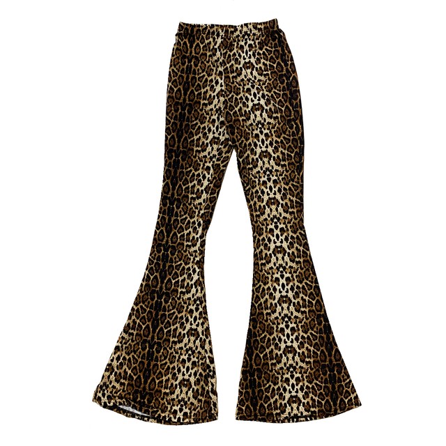 【Cat & Parfum】Leopard Bell Bottom Slit Pants