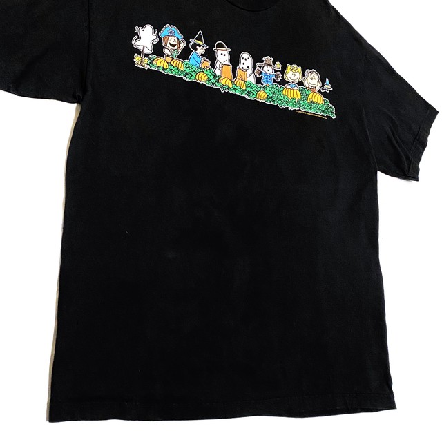 90 S Peanuts ピーナッツ スヌーピー ヴィンテージ Tシャツ ブラック ハロウィン Xl Kq