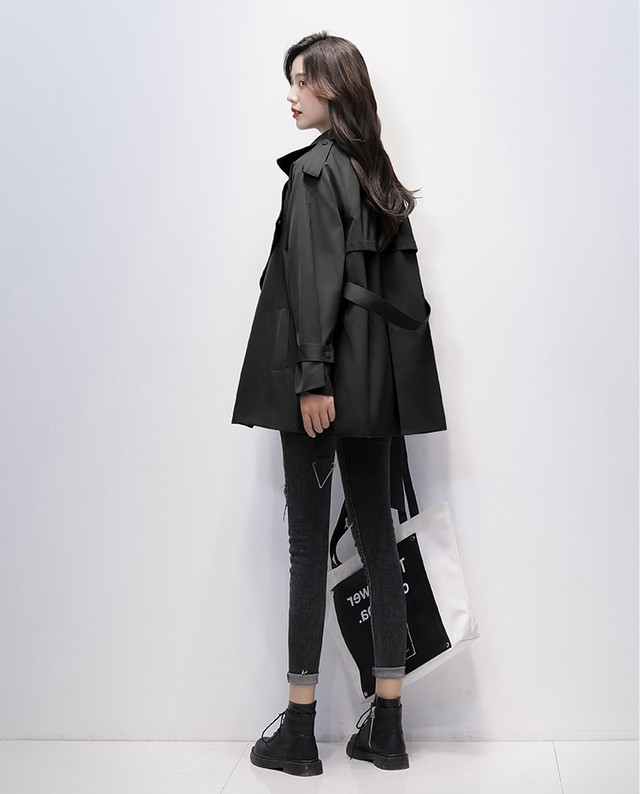 トレンチコート ショート丈 ジャケット ウィンドブレーカー 大きいサイズ スプリングコート Mitchie Mary