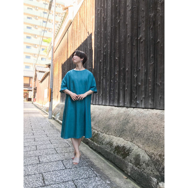 檜扇 Hiougi オールシーズン使えるシンプルな麻100 ワンピース Image8787 Buybybe