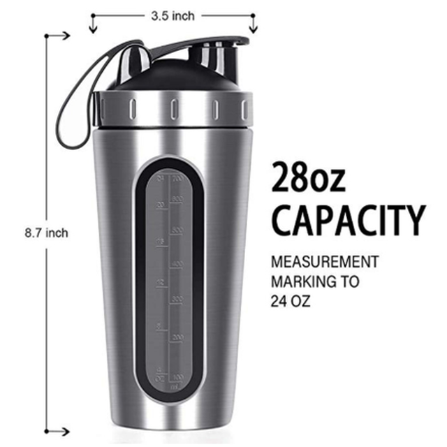 プロテインシェイカー 700ml ステンレス おしゃれ 魔法瓶 大容量 ウォーターボトル シルバー Happy Hobby あなたのベストが見つかるお店