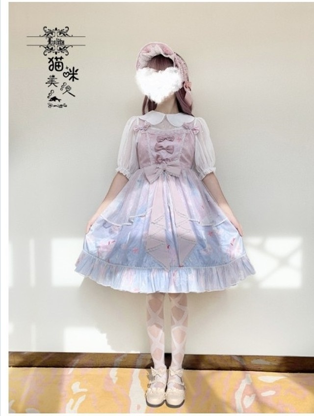 ロリータワンピース レディース 吊りワンピースのみ メイド服 ロリータ ハロウィン フリル 膝丈 上品でゴージャスなノースリーブワンピー Basecamp49