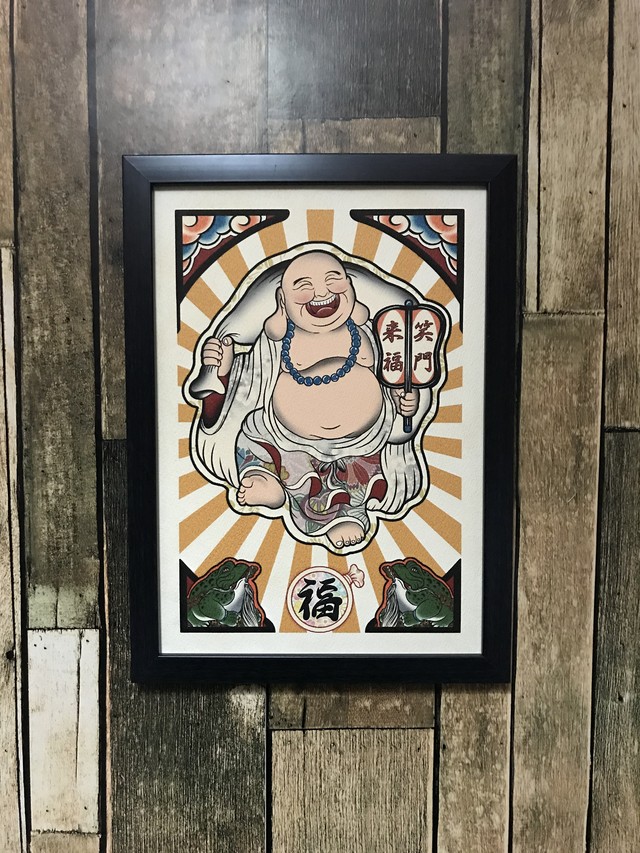 運気アップの縁起物 オリジナルデザイン七福神 布袋様 軍配 qcomic