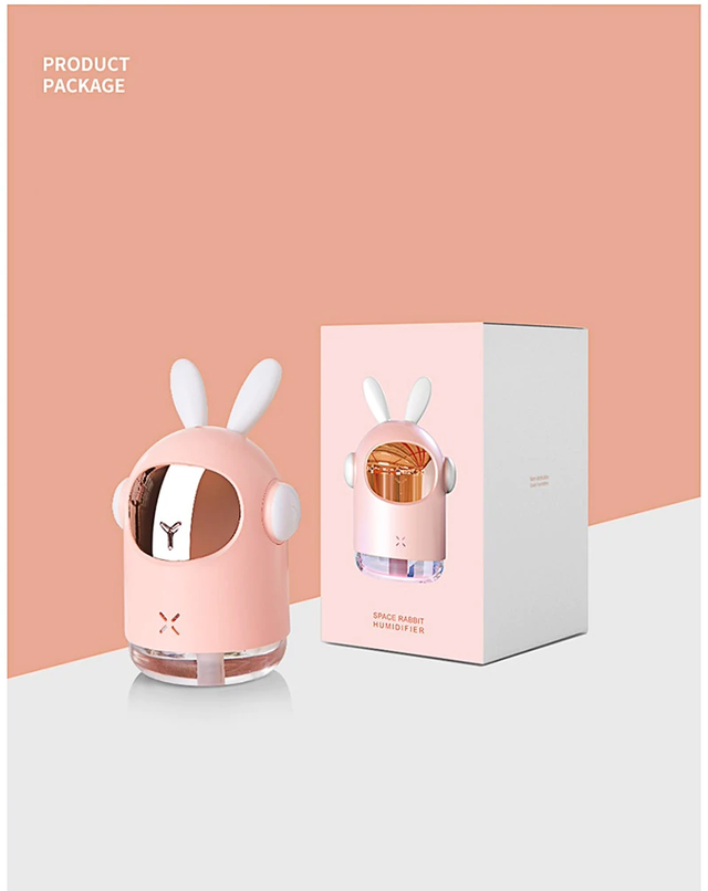 Usb加湿器 卓上加湿器 車載 七色ledライト 小型 静音 焚き防止機能搭載 乾燥対策 花粉症対策 300ml かわいい ウサギ 新年 プレゼント 深圳直送雑貨店 Shenzhen Direct Shop