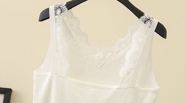 Lace インナー タンクトップ Vネック トップス レース スカラップ