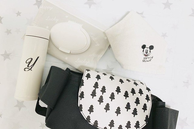 ベビーカー バッグ 吊り下げ フック カバン 鞄 ポーチ オーガナイザー ベビーカー用ポーチ バック ベビーカー用バッグ ベビーカー用バック ベビーカー用フック 北欧風 おしゃれ ストライプ ドット ライトグレー ピンク グレー ブラック ブルー お出かけ 赤ちゃん