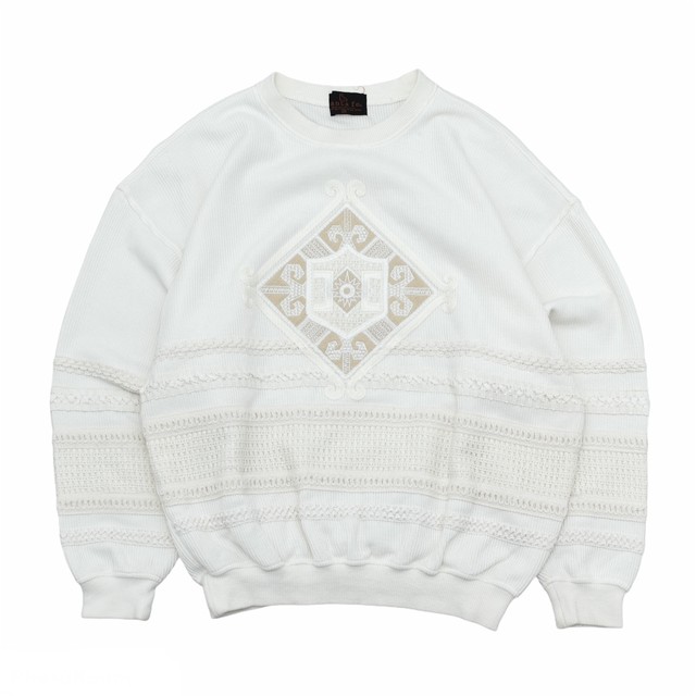 90's santa fe decoration rib sweatshirt