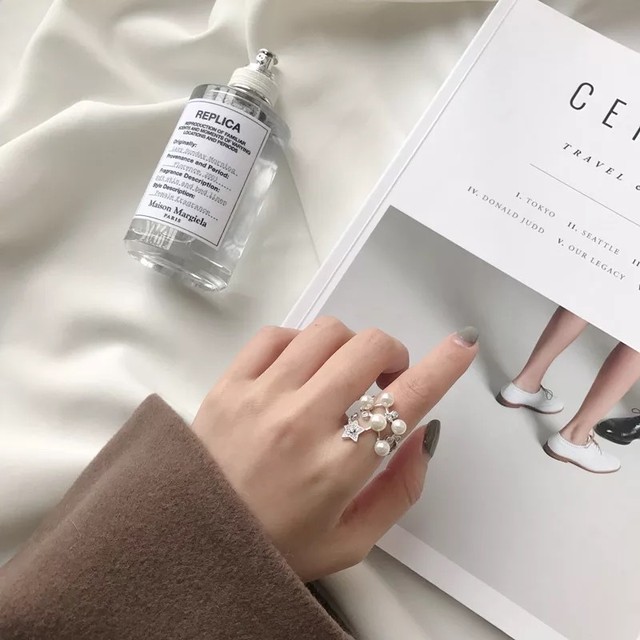 star elegant pearl ring