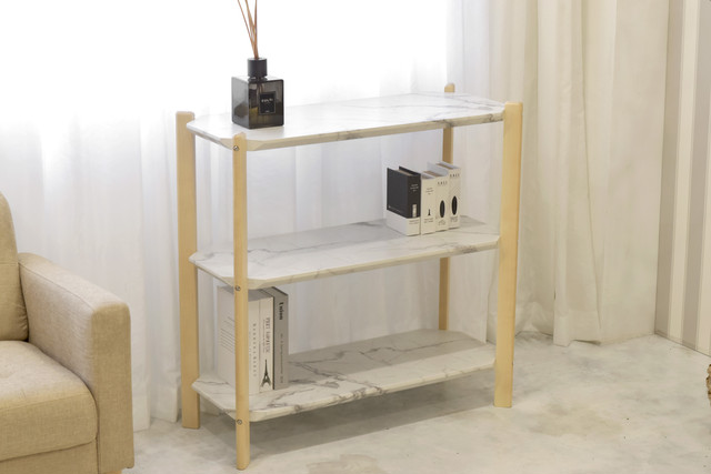 Marble Open 3 Shelf 900 / 大理石モダンスタイル 大理石調 3段シェルフ棚 900