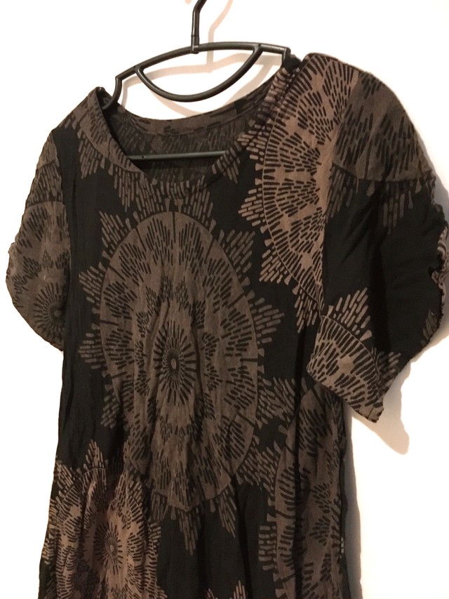 ワンピース チュニック チュニックワンピ ガーゼ素材 エスニックコーデ ナチュラル アジアン アジアン雑貨no 294ブラック ブラウン アジアン雑貨 Asian Mrk