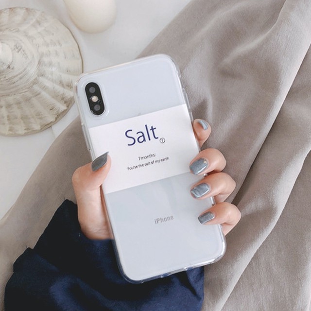 Iphone ケース 韓国 Salt 英語 個性的 シンプル クリア ケース