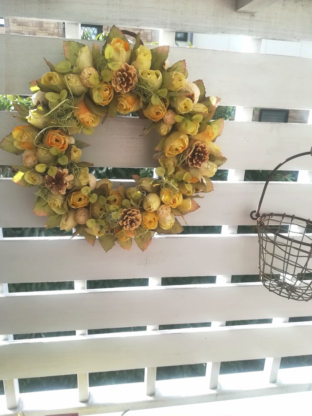 リース バラのリース フラワーアレンジメント ドライフラワー 造花 母の日 結婚祝い 出産祝い お祝い フラワーギフトに リースだけの小さなお店