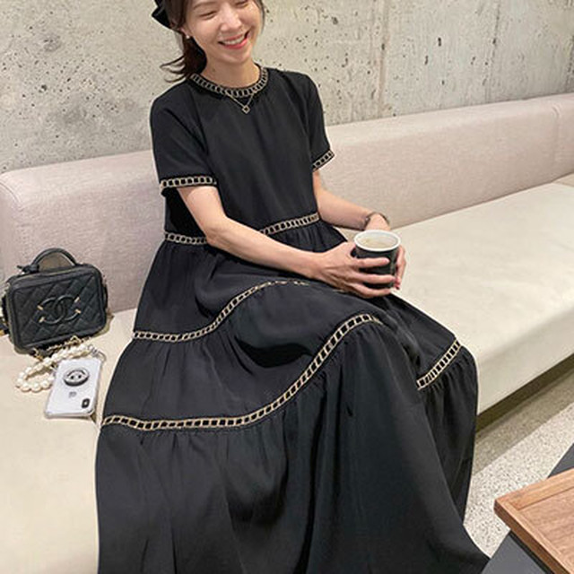 ロングワンピース レディース きれいめ カジュアル 袖あり ロング丈 ワンピース 半袖 ワンピ Aライン 半袖 韓国 コーデ ガーリー おしゃれ ブラック 黒 シック ハイウエスト エレガント お出かけ デート 春 夏 秋 10代 代 30代 40代 50代 Like ロングワンピース レディース きれいめ カジュアル 袖あり ロング丈 ワンピース 半袖 ワンピ Aライン 半袖 韓国 コーデ ガーリー おしゃれ ブラック 黒 シック ハイウエスト エレガント お出かけ デート 春 夏 秋 10代 代 30代 40代 50代 Like