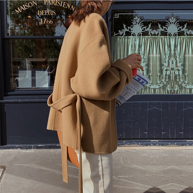 コート ノーカラーコート ウエストマーク ジャケット テーラードコート メルトンコート ショート丈 ノーカラー ミドル丈コート レディース 秋冬 防寒 アウター ウールタッチ Sumoa