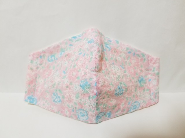 ピンク小花柄 ダブルガーゼマスク おとな用 Telmitage