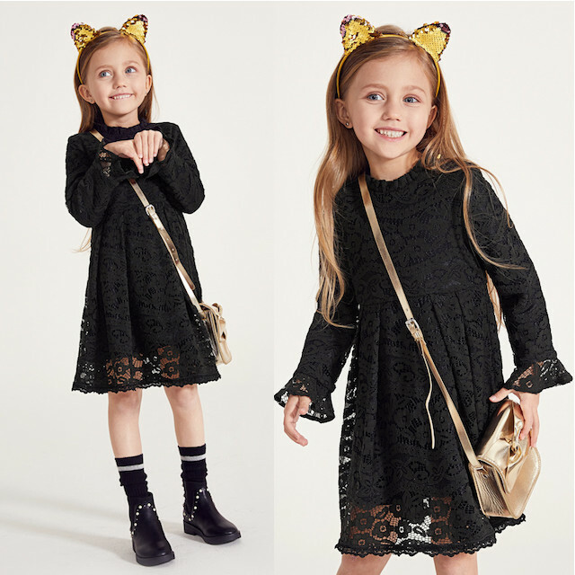 子供ドレス ワンピース 90 170cm 総レース 長袖 女の子 結婚式 リングガール 演奏会 発表会 コンクール お呼ばれ 女の子 七五三 卒園式 入園式 ｋ0005 Kireina Dress キレイナ ドレス