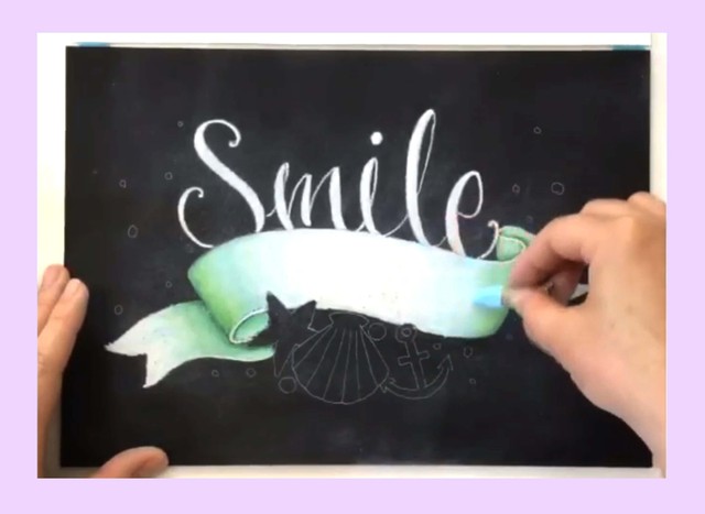 オンラインチョークアート Smile Happy Days 画材キット 動画 オンラインサポート付き Sunny Smile Art Studio