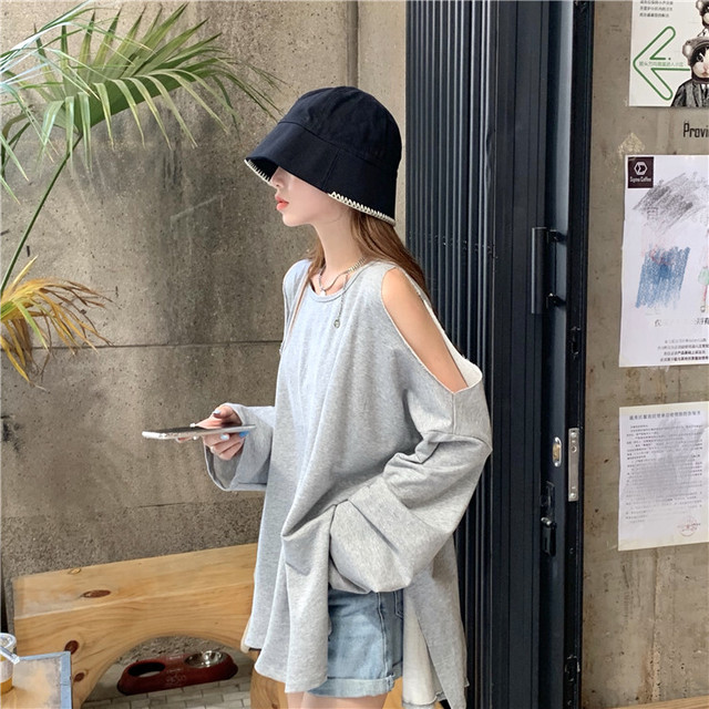2color セクシー オフショル ゆるカジカットソー Loner Select 韓国ファッション 海外ファッション セクシーコーデ ギャル服