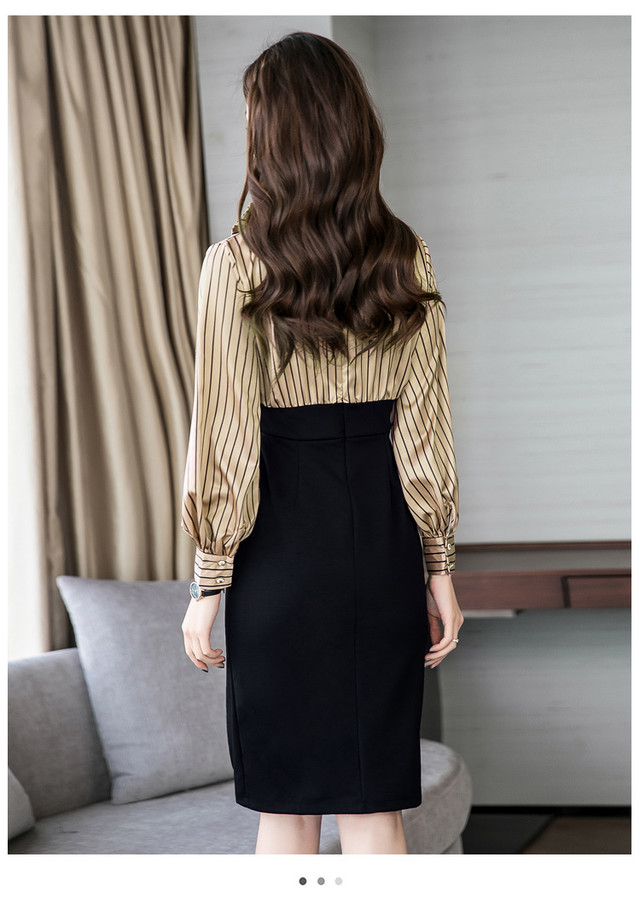 レトロ ワンピース 英国風ワンピース フォーマルワンピース 秋 ワンピース フォーマル ワンピース 大きいサイズ レディース ワンピース 秋服 長袖 ストライプ 学校行事 オフィススタイル 英国風ワンピース 秋服 通勤 通学 トレンチコート 秋服 秋新作 秋冬 Ncho