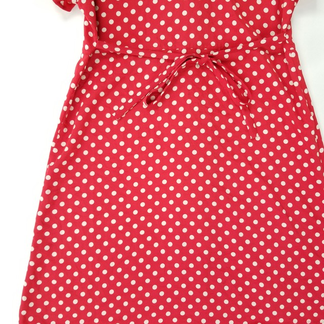 Jonathan Martin ジョナサン マーティン ドット柄 水玉 ポリエステル ワンピース 赤 都町の古着屋 Charkha Bazaar チャルカバザール