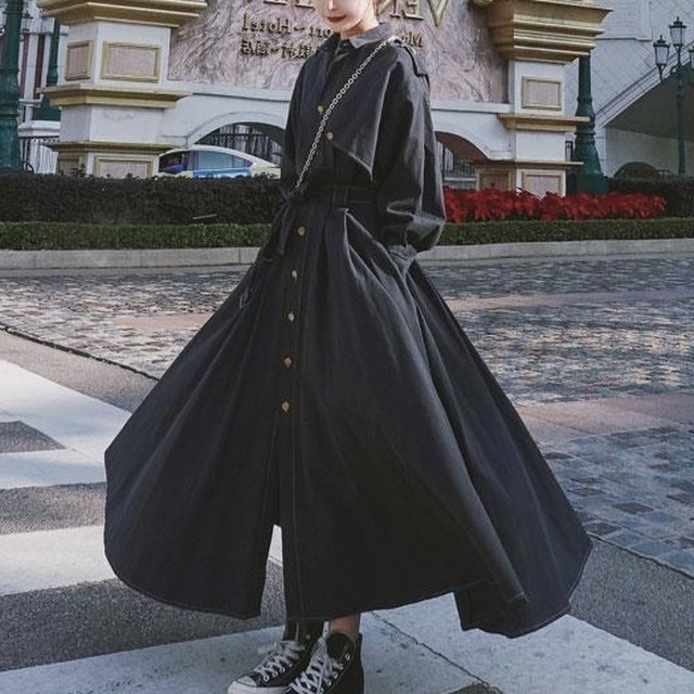 No 593 レディース シャツワンピース ロングワンピース ゆったりめ レトロ風 リボン ドレープ フェミニン 可愛い おしゃれ 韓国ファッション 韓国のプチプラレディース 子供服ショップ Sourire