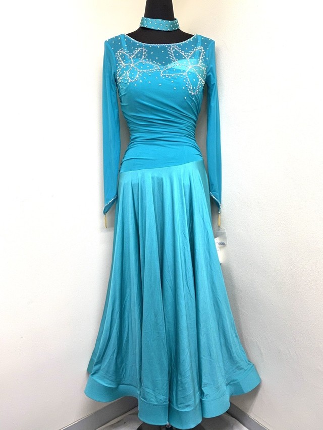 社交ダンス ワンピース ミニデモ パーティドレス エメラルドグリーン102 品番 Claymore 小売